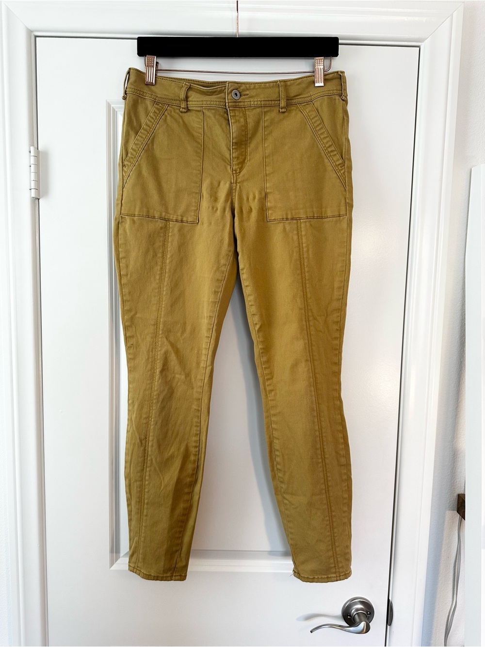 Anthropologie Olive Green Utility Skinny Ankle Pants Fall Size 29